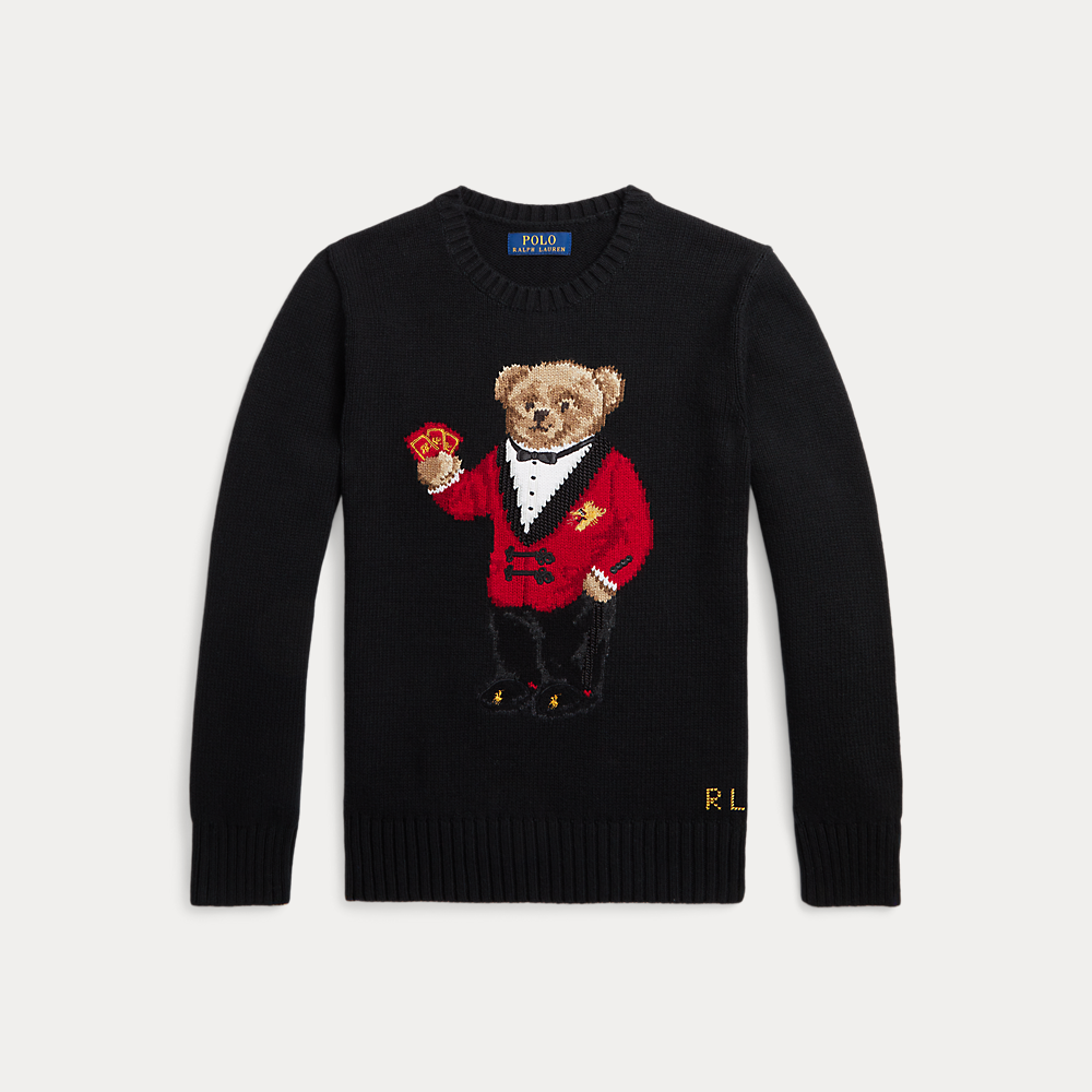 RALPH LAUREN Lunar New Year Polo Bear Jumper in Black | Endource