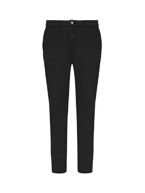 ARKET Slim Cotton Stretch Trousers in Black