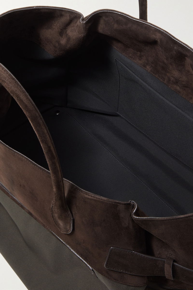 The Row Margaux 17 Buckled Suede Tote