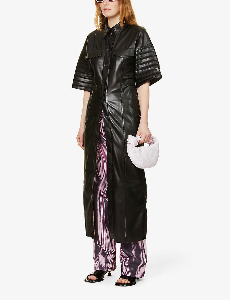 strapless open back dress Multi Color Button Up Maxi Dress
