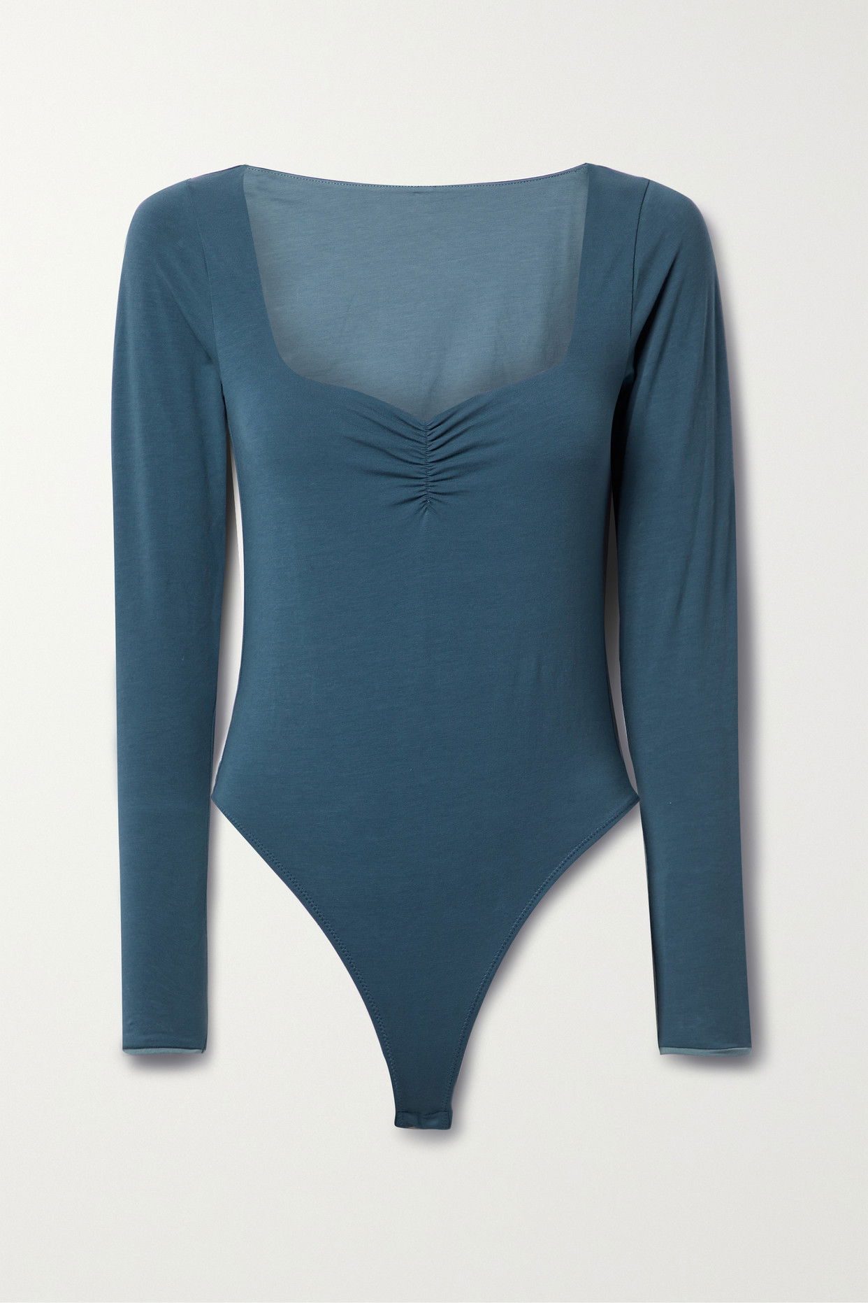 Black Organic Cotton Long Sleeve Sweetheart Bodysuit