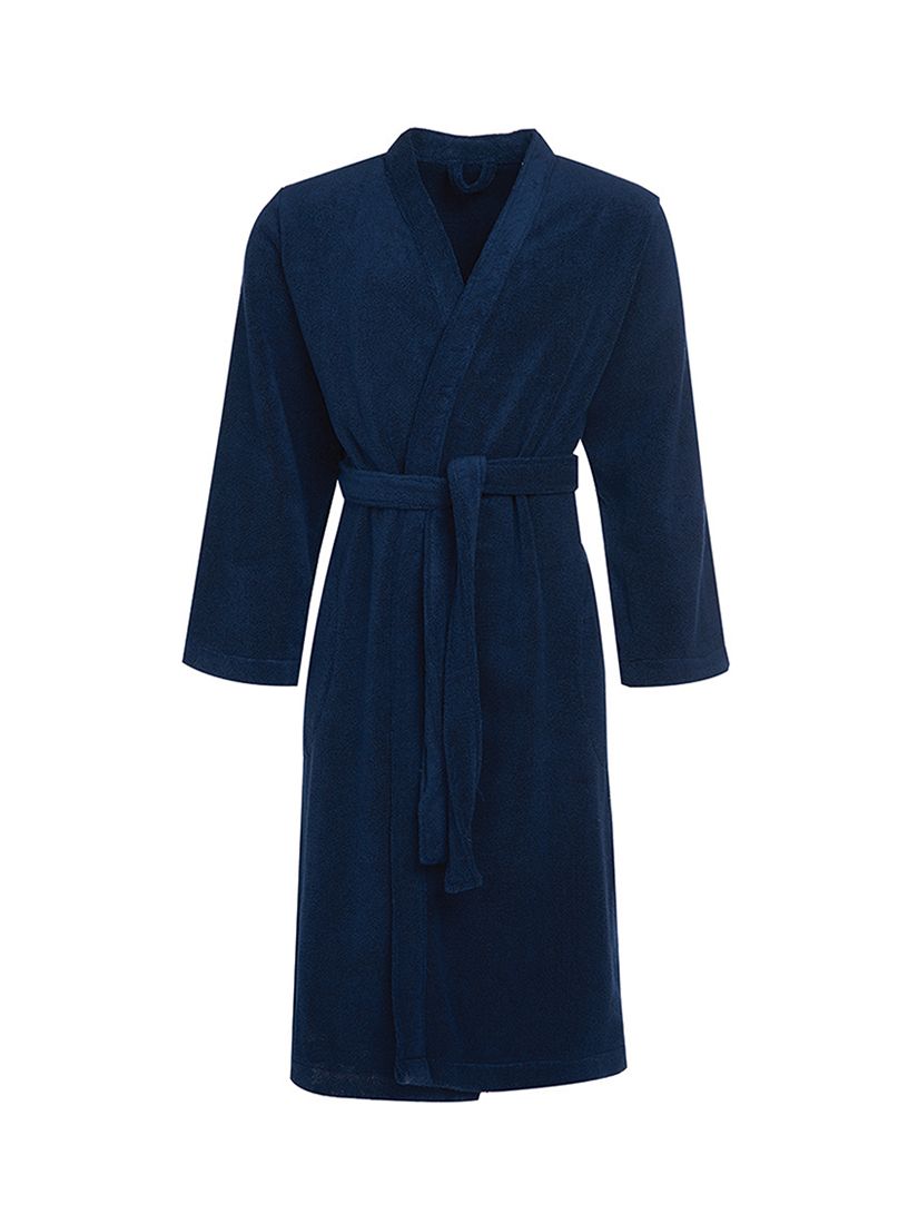 Barbour Lachlan Classic Towelling Dressing Gown in Navy Endource
