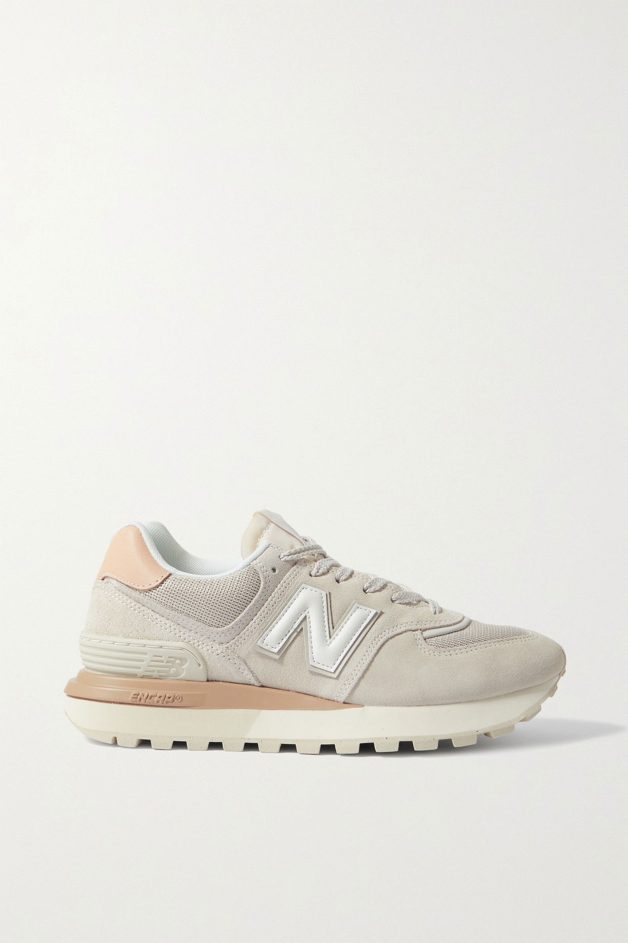 NEW BALANCE 574 Leather-Trimmed Suede And Mesh Sneakers endource