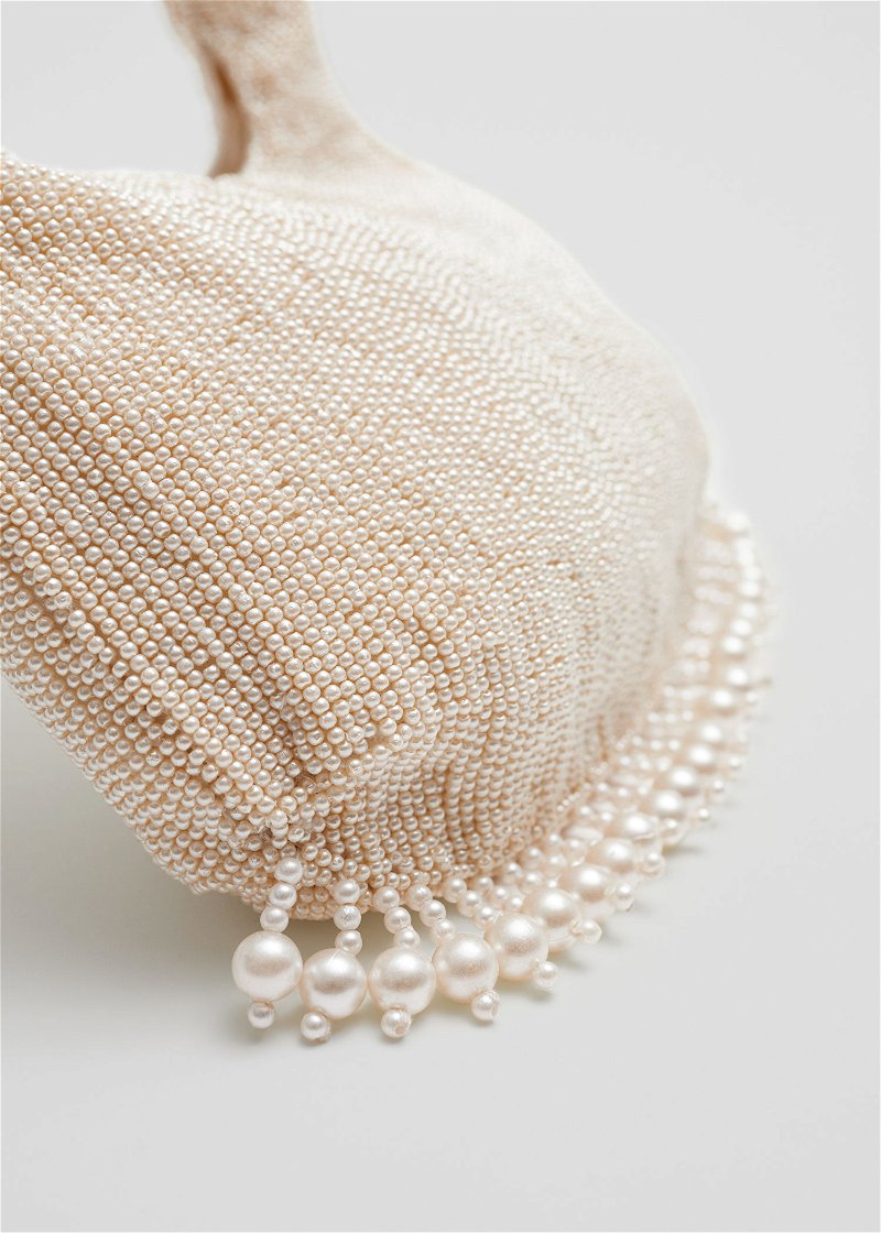 Pearl Bead Bag Strap, Pearl Bag Charm, Ivory Tote Handle, Pearl