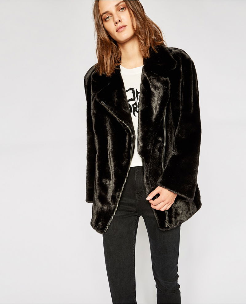 Womens Coats The Kooples Faux Fur Jacket THE KOOPLES Faux Fur