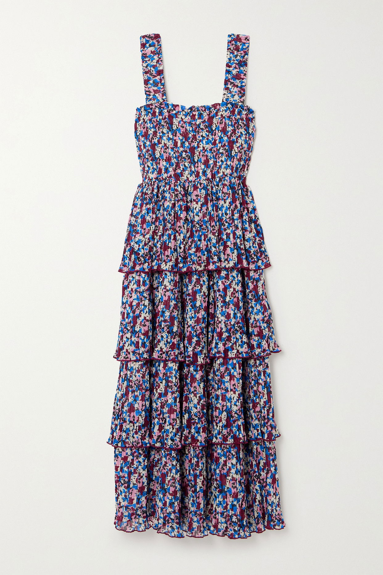 ganni pleated floral georgette dress Coggles Ganni Women's Floral Midi Pleated Georgette Dress