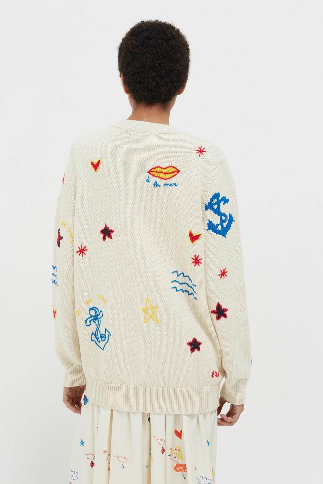 CHINTI & PARKER Cream Mermaid Chunky Knit Cardigan | endource