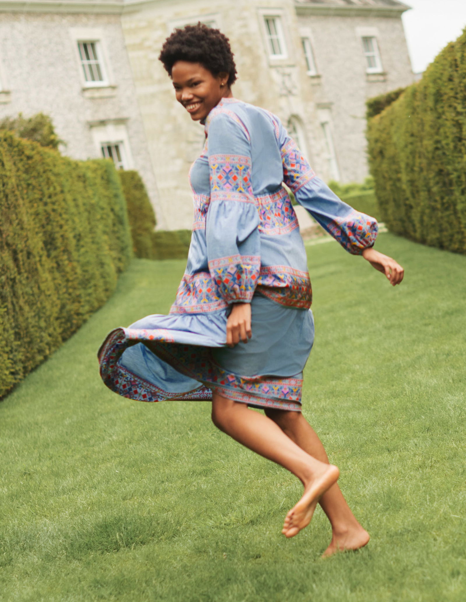 BODEN Tiered Embroidered Maxi Dress | endource