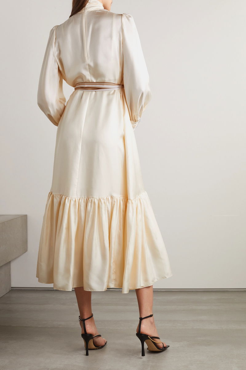 zimmermann tiered silk midi dress ZIMMERMANN Tiered floral-print linen and silk-blend gauze midi dress