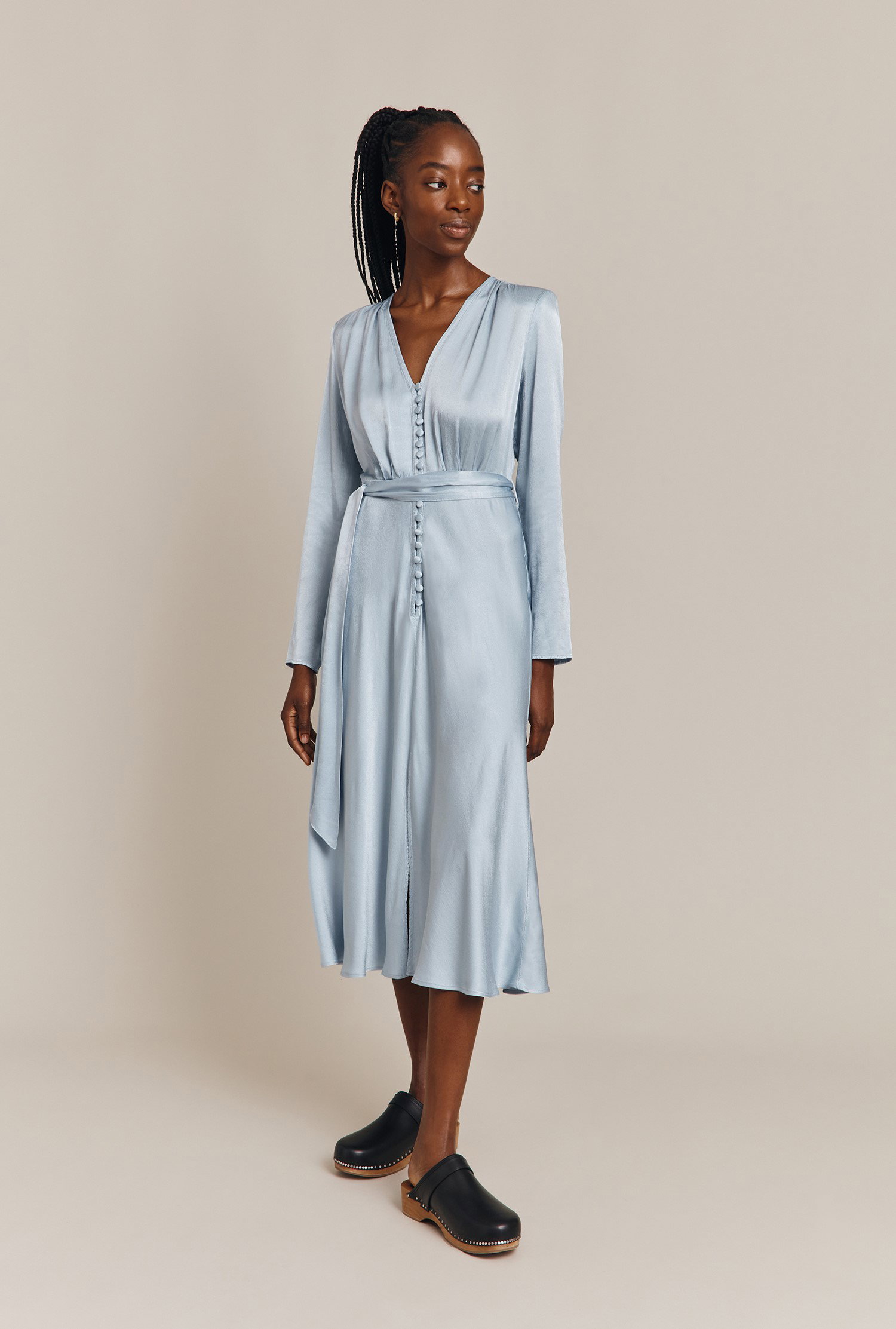 69% off GHOST Meryl Satin Midi Dress
