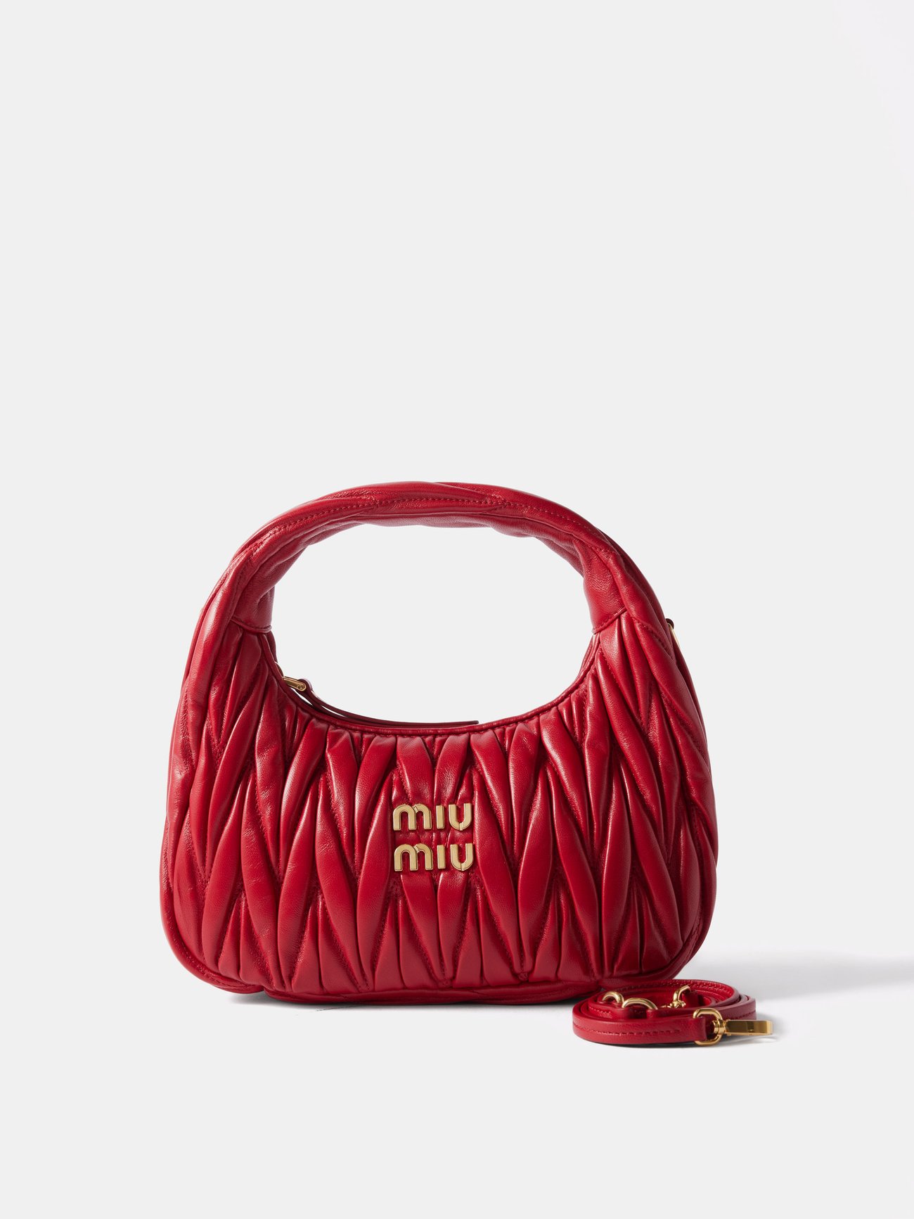 MIU MIU Wander Mini Matelassé-Leather Clutch Bag endource