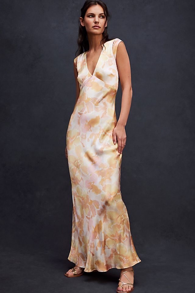 blue and white maxi dresses Kimber Floral Ruffle Maxi Dress • Shop American Threads Boutique Cobalt Floral / L