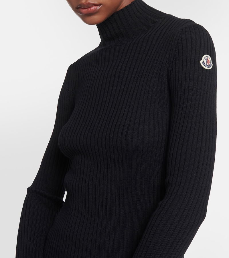 MONCLER Dolcevita Wool-Blend Sweater in Black | Endource