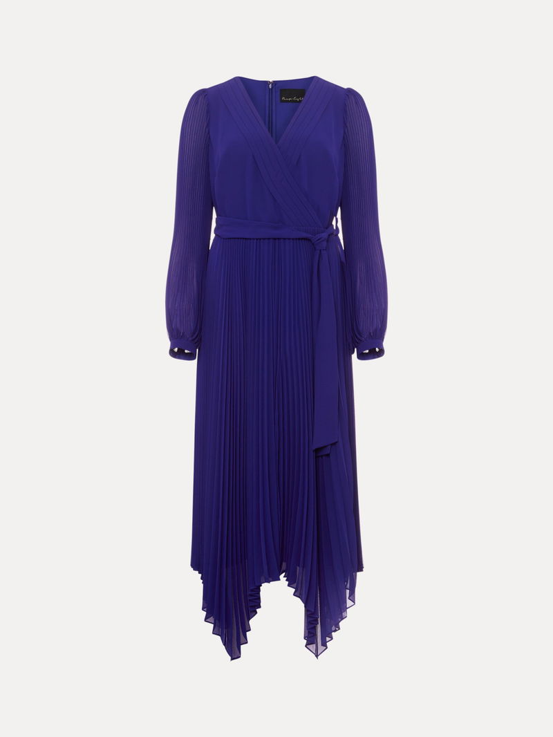 PHASE EIGHT Petra Cobalt Pleated Midi Dress endource