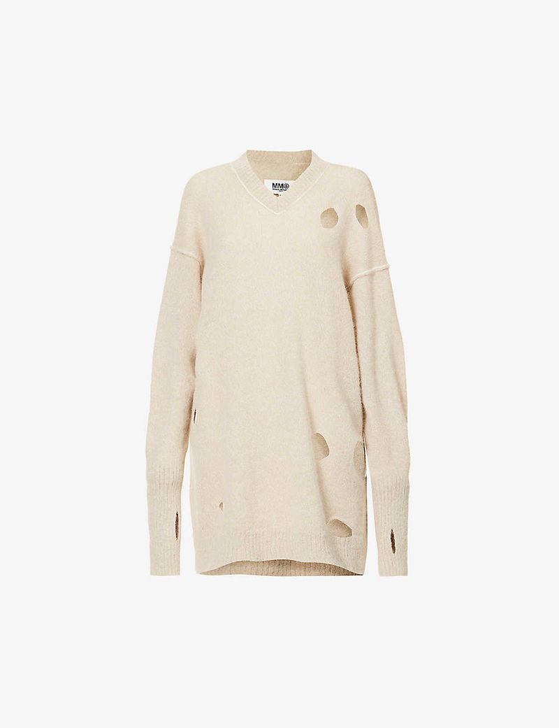 MM6 MAISON MARGIELA Cut-Out Oversized Alpaca And Cotton-Blend