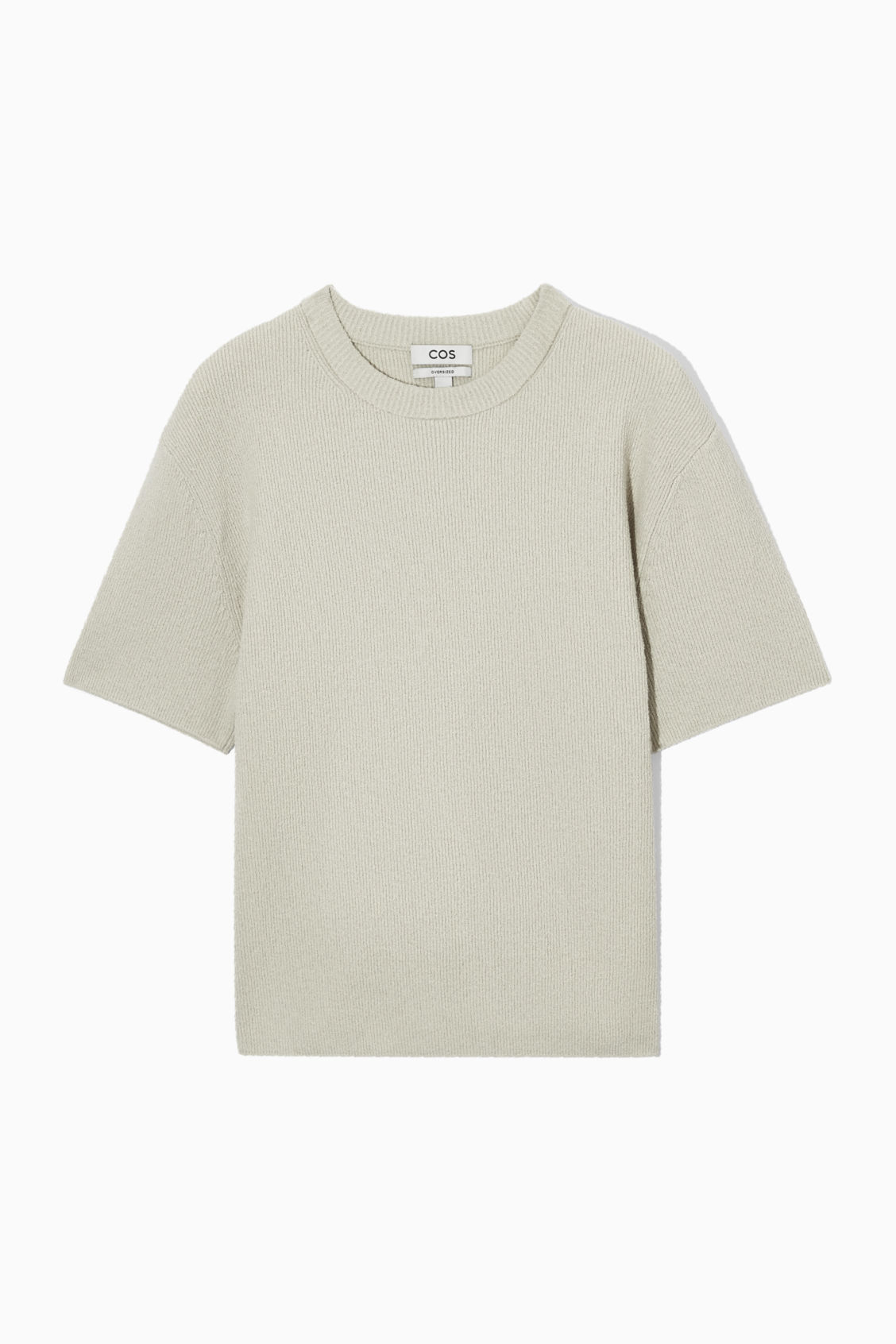 COS Bouclé-Knit T-Shirt in LIGHT BEIGE | Endource