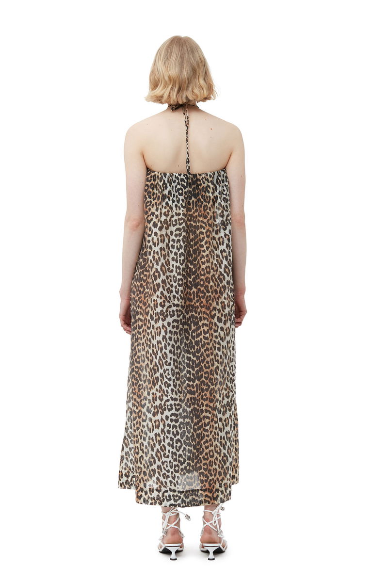 ganni sheer maxi dress Ganni Sheer Voile Maxi Strap Dress Almond Milk