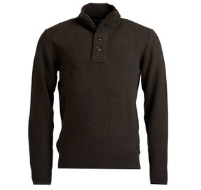 Dark grey Barbour half-buttoned wool sweater