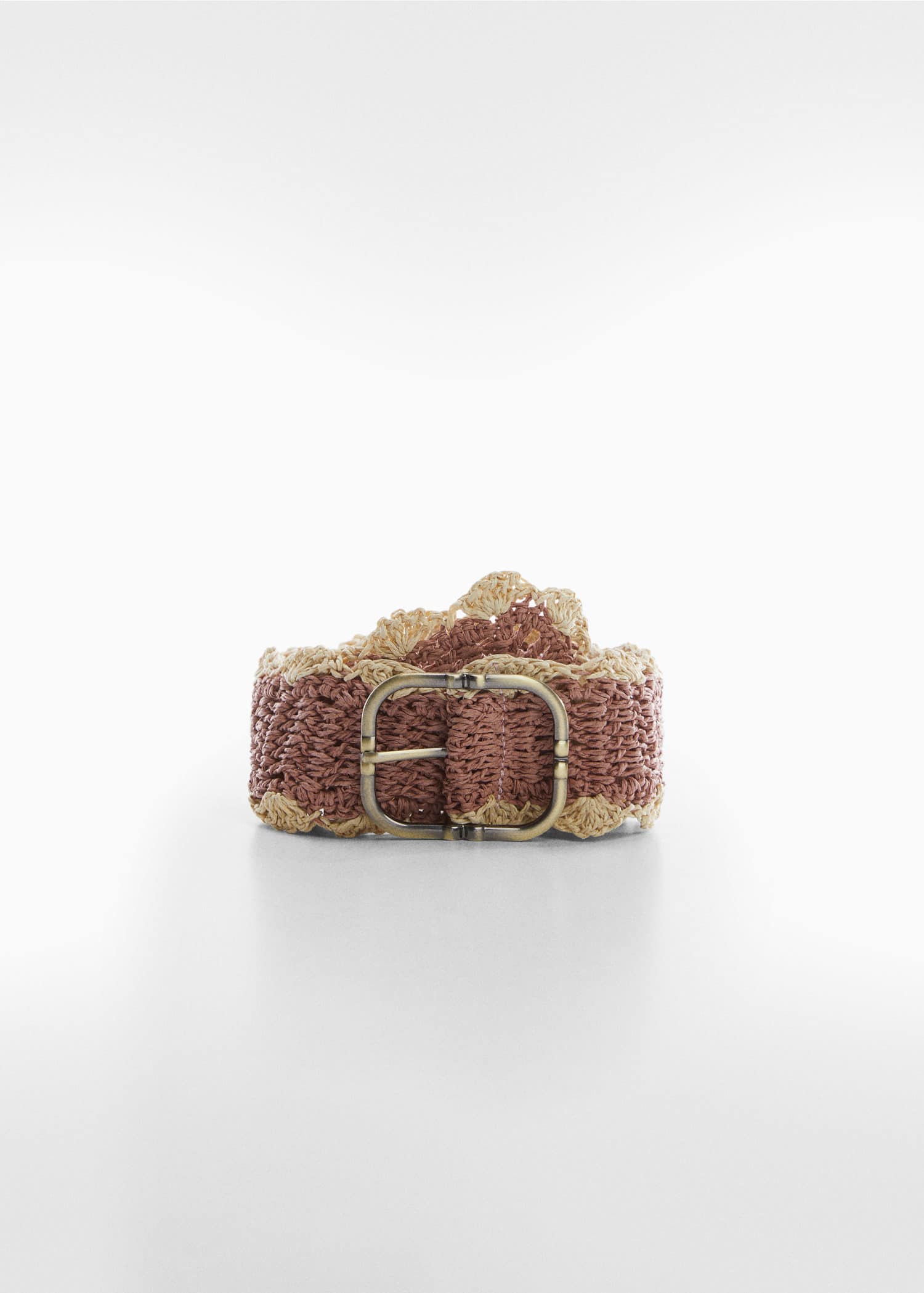 MANGO Contrast Raffia Belt | endource
