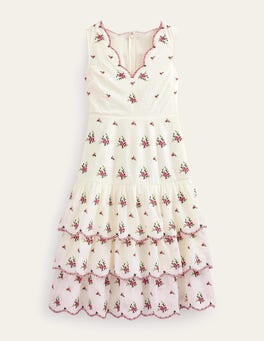 BODEN Embroidered Tiered Midi Dress | endource