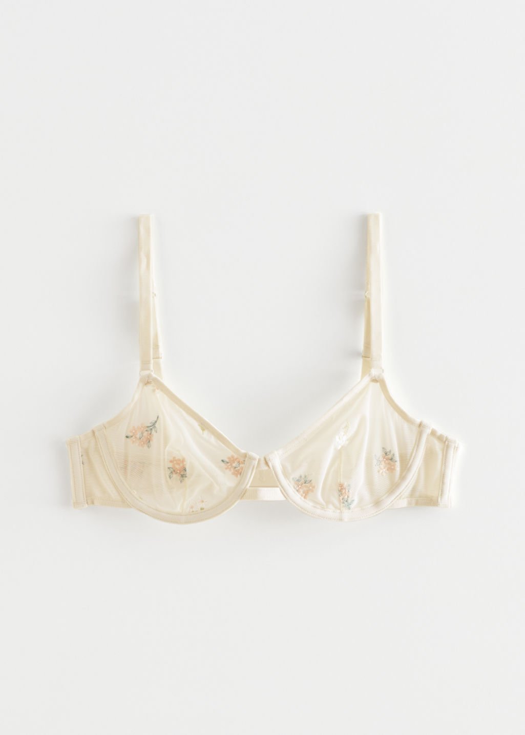  OTHER STORIES Floral Embroidery Underwire Bra in White