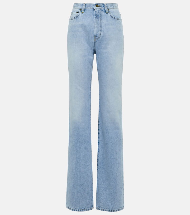SAINT LAURENT High-Rise Straight Jeans in Blue | endource 