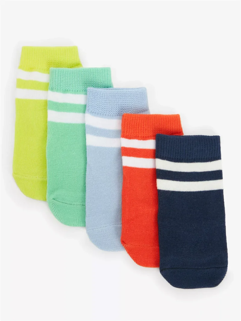 JOHN LEWIS Tube Stripe Organic Cotton Blend Socks, Pack Of 5 in Multi |  Endource