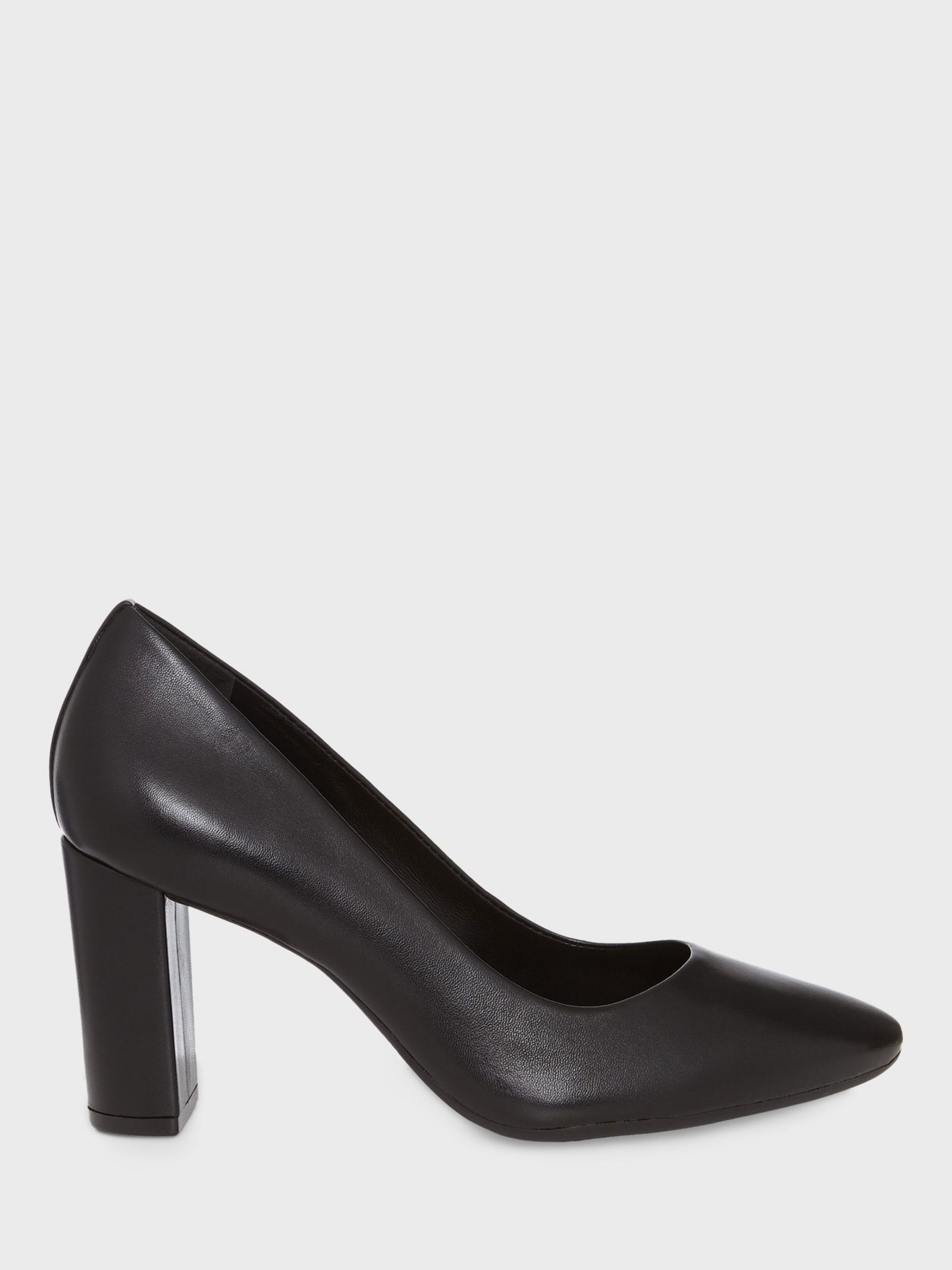 HOBBS Sheri High Block Heel Leather Court Shoes in Black | Endource