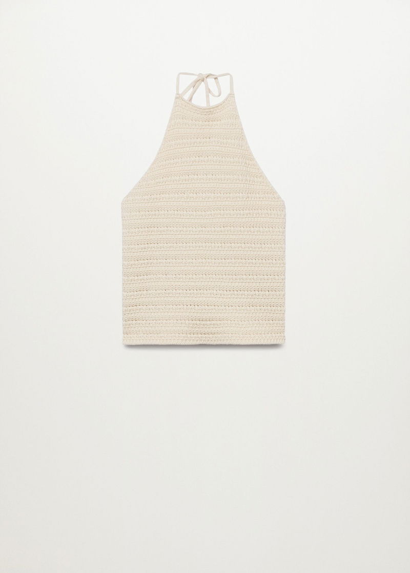 MANGO Halter Neck Crochet Top endource