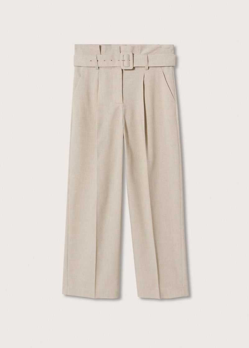 Reiss Rail Prince of Wales Check Belted Trousers