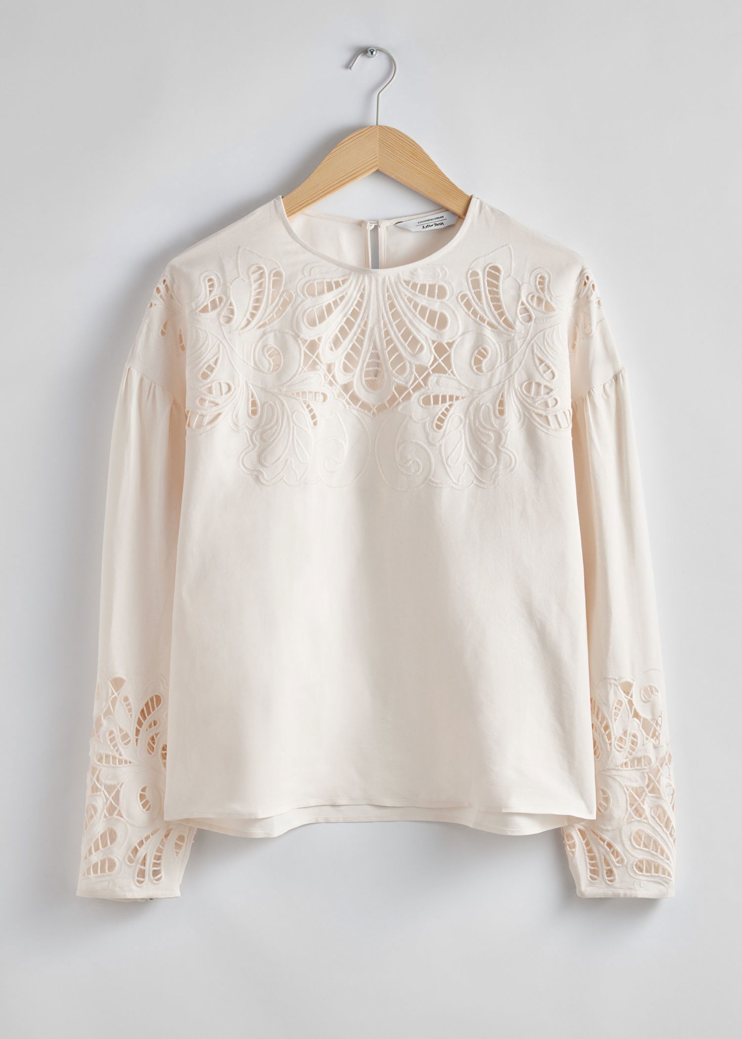 Oversize blouson with broderie anglaise
