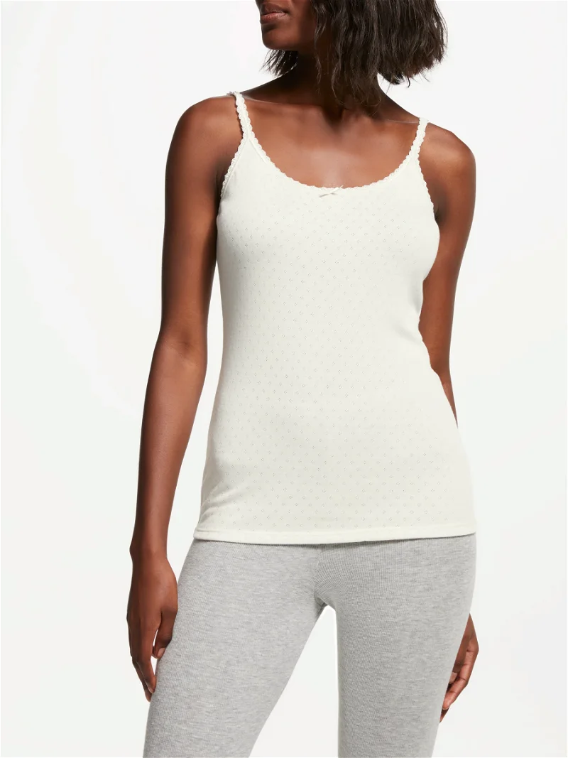 JOHN LEWIS Thermal Pointelle Camisole in Ivory