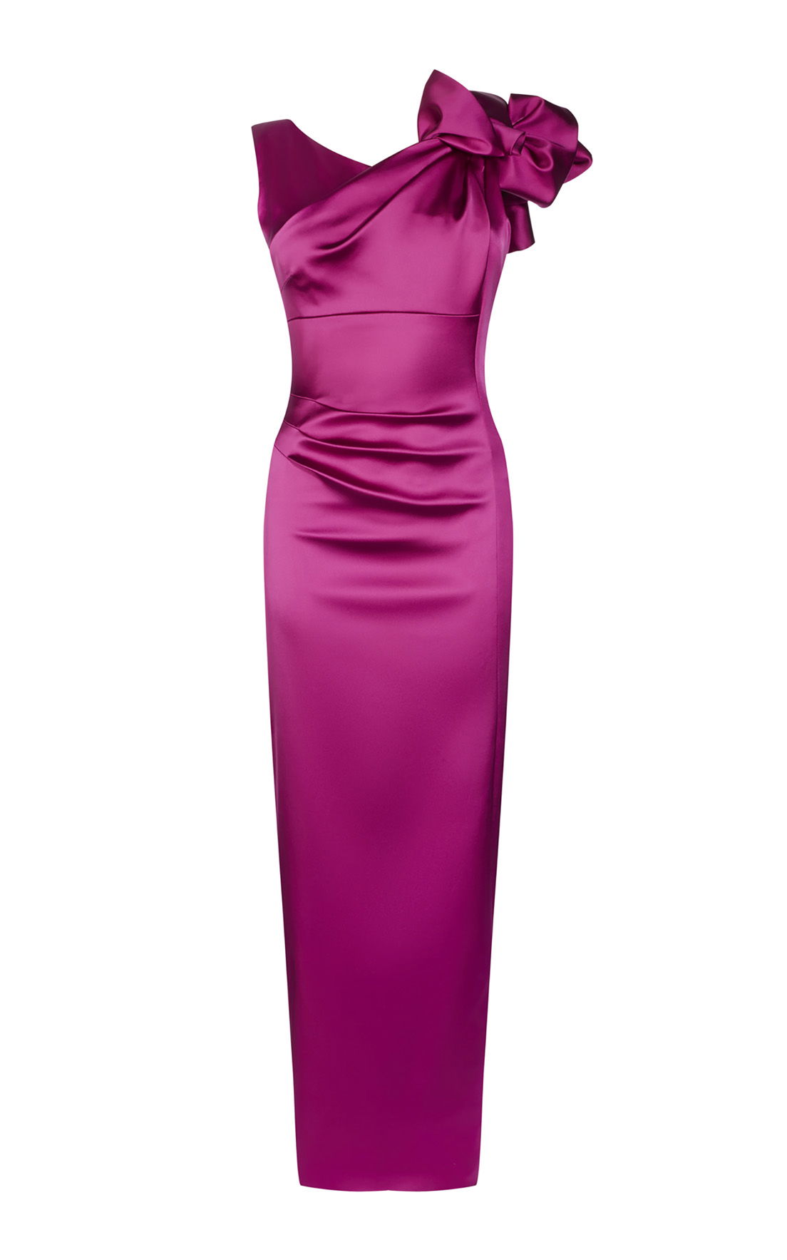 strapless open back dress One Shoulder Satin Maxi Dress in Lilac main image 0