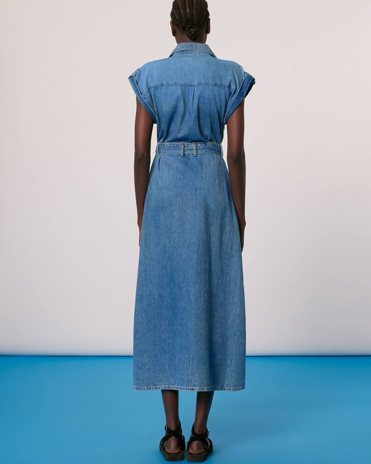 WHISTLES Alisha Denim Midi Dress | endource WHISTLES Alisha Denim Midi Dress | endource