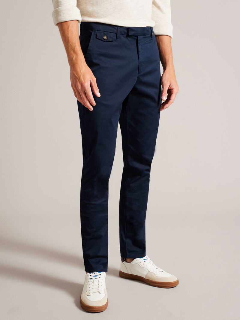 TED BAKER Danay Irvine Slim Fit Trousers in Navy | Endource