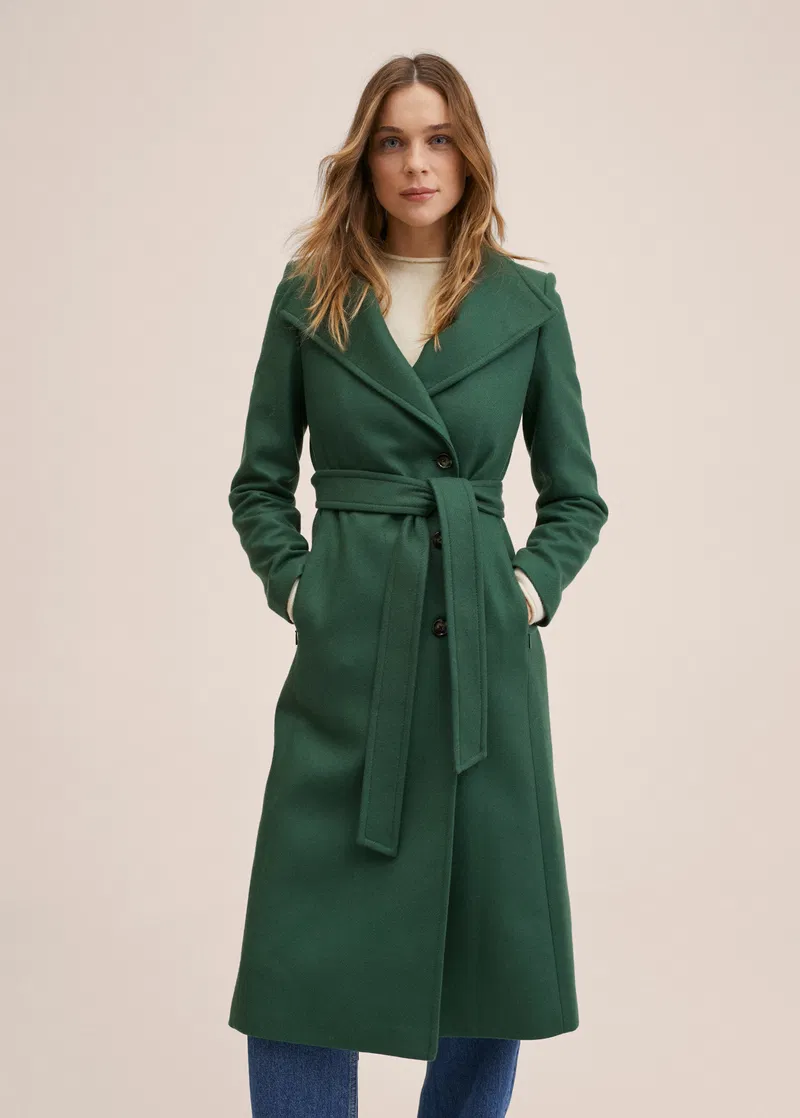 MANGO Woollen Coat With Belt | Endource