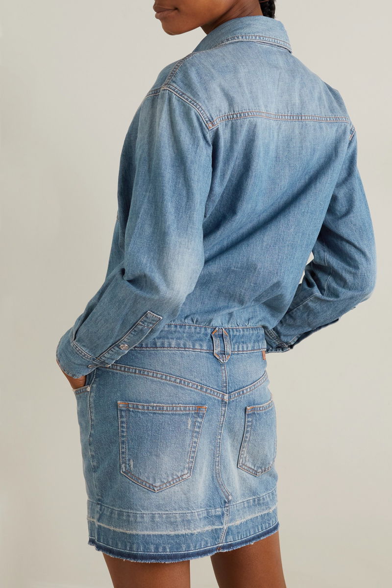 STELLA MCCARTNEY Embroidered Denim Mini Dress | endource