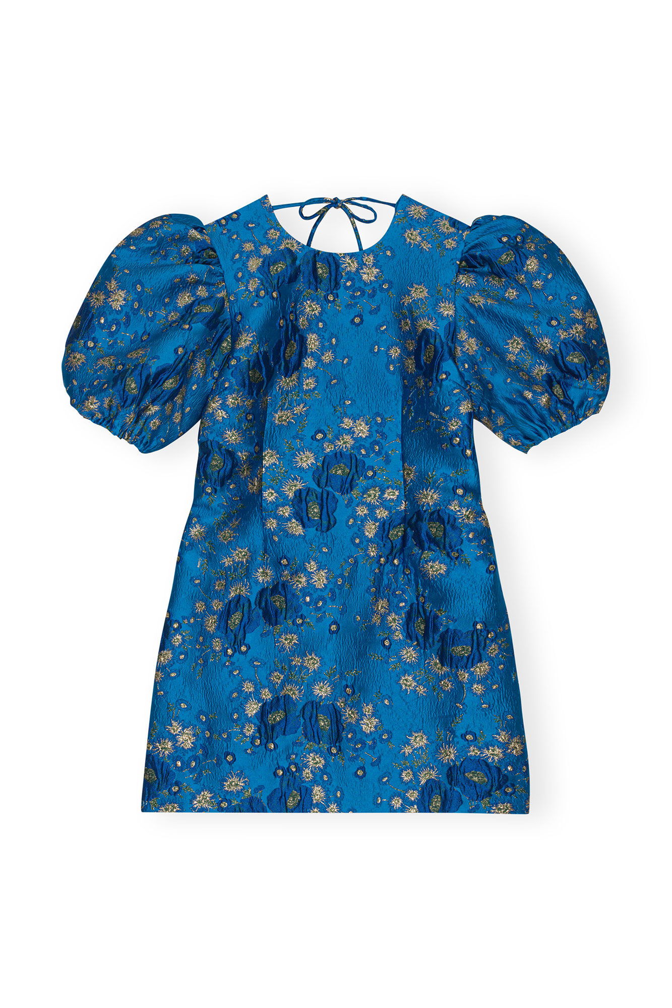 GANNI 3D Jacquard Open Back Mini Dress | endource