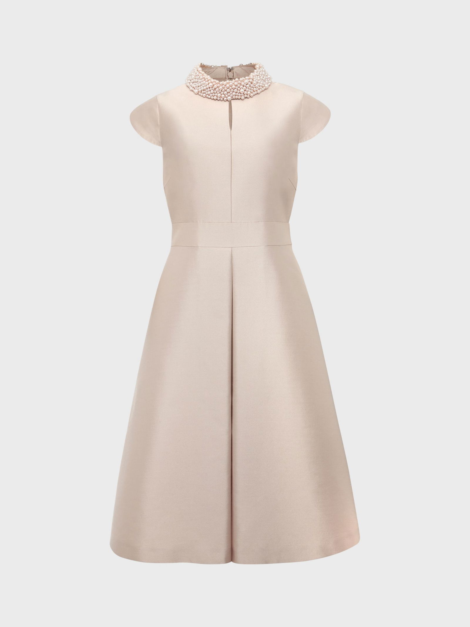 HOBBS Marcella Silk Blend Beaded Dress in Oyster | Endource