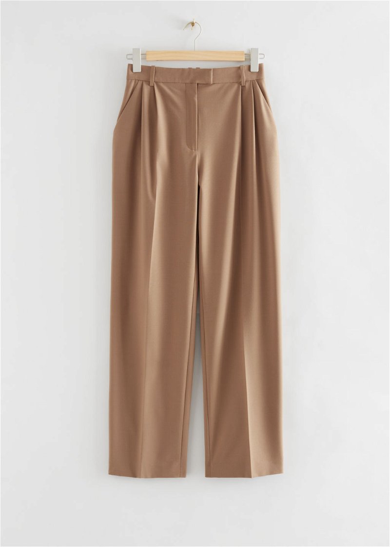  OTHER STORIES Tailored Relaxed Fit Trousers in Beige