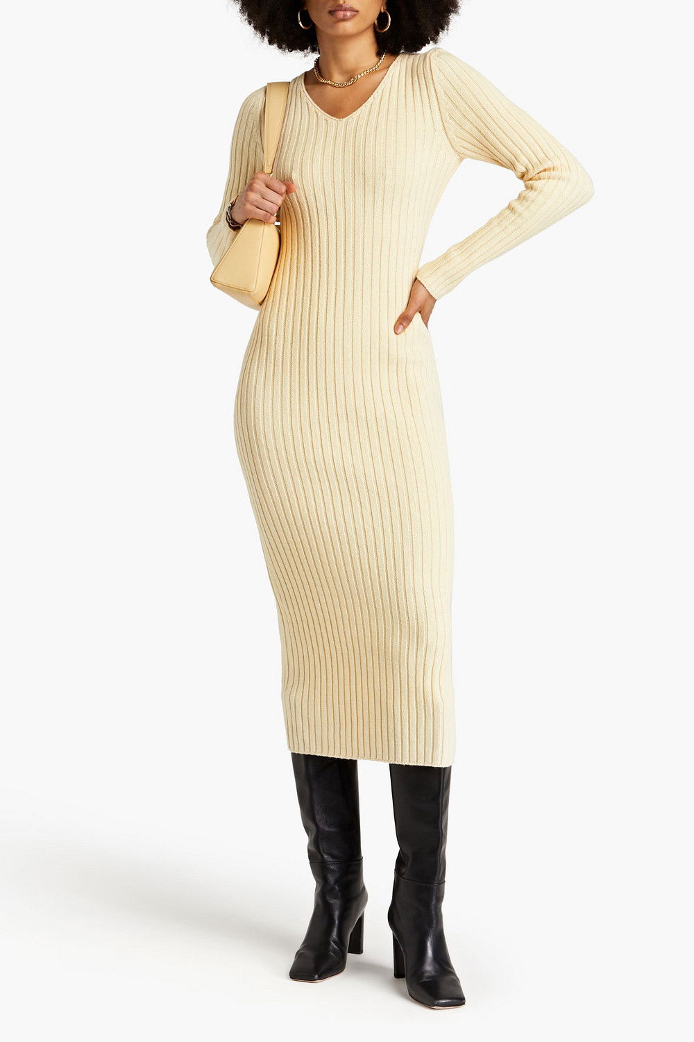lvir knit dress Ribbed-Knit Midi commercial