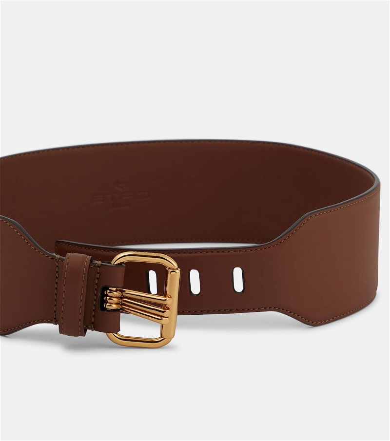 Braided leather belt in brown - Etro
