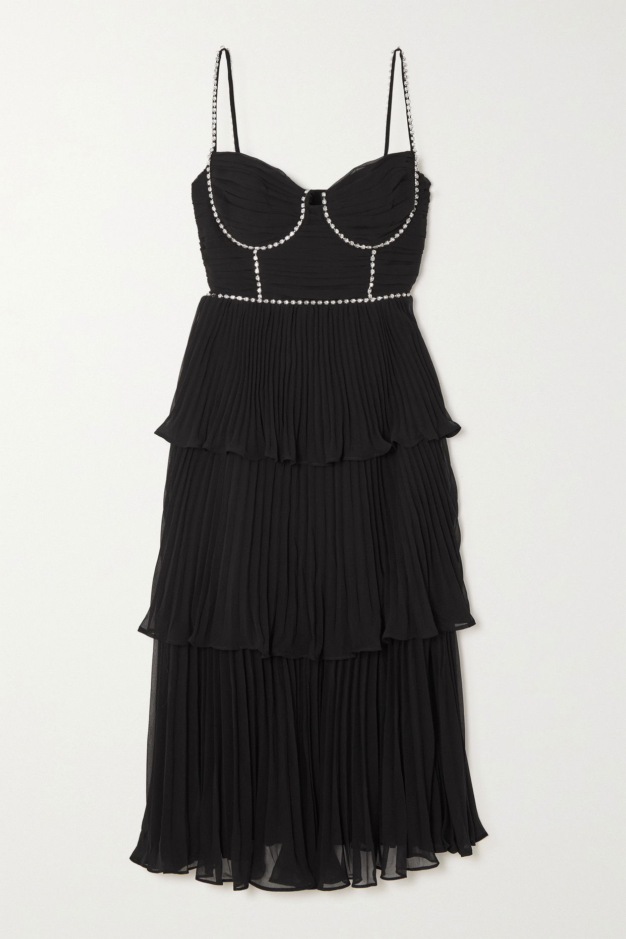 self portrait chiffon lace tiered midi dress Self-Portrait Tiered Lace Midi Dress in Purple