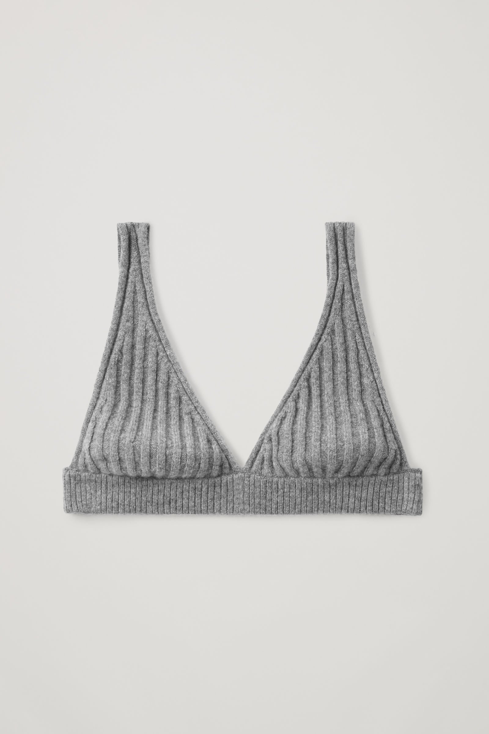 COS Recycled Cashmere Knitted Bra in Grey