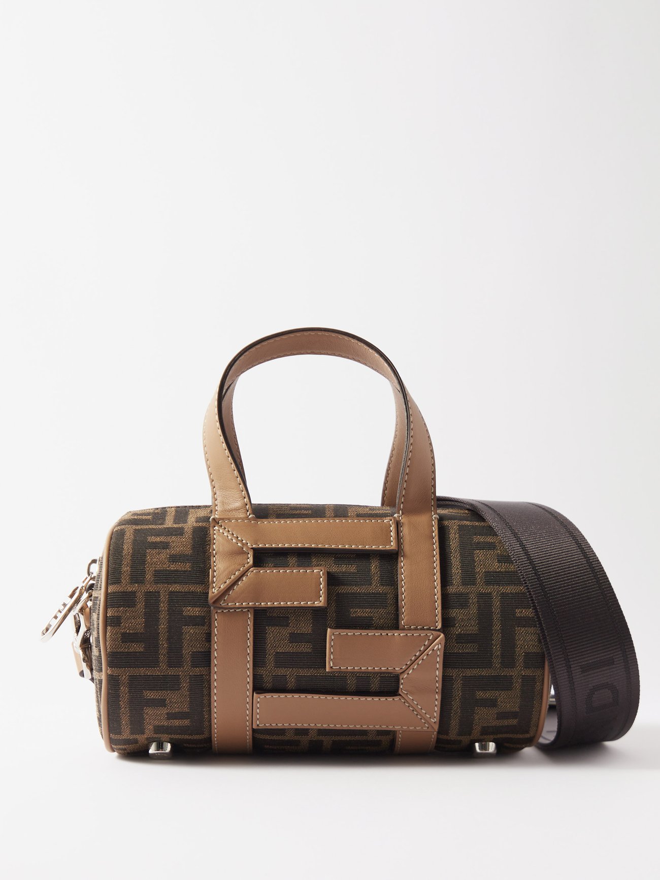 Fendi Women's Simply Medium FF Jacquard Fabric Crossbody Bag Gold