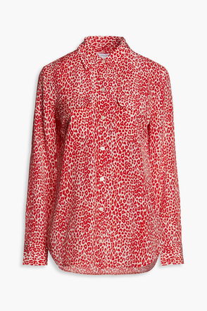 red animal print shirt