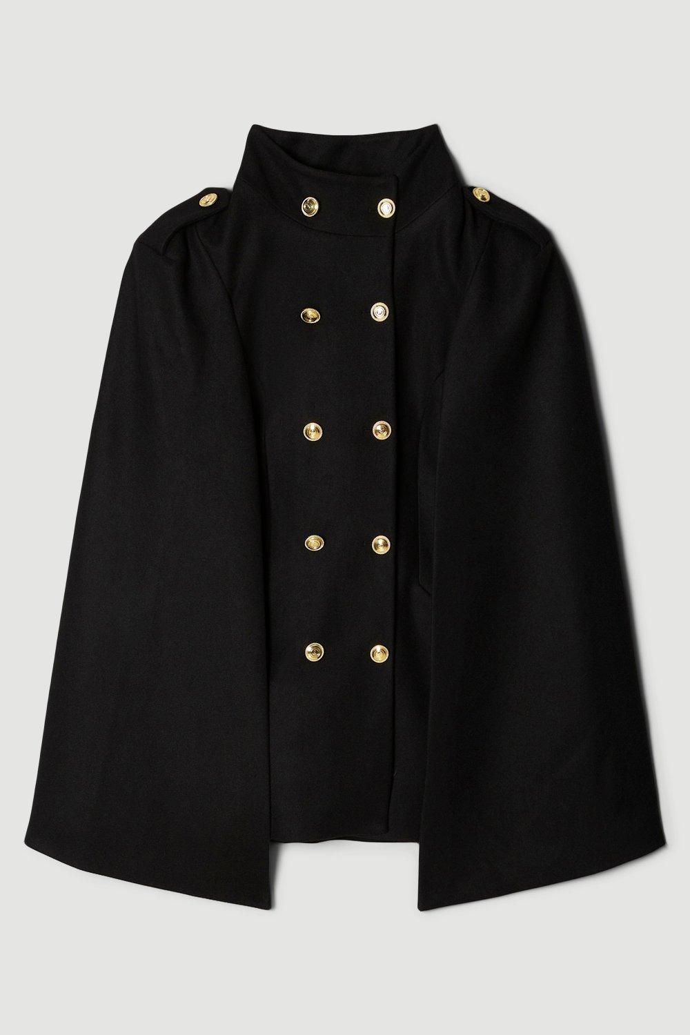 KAREN MILLEN Military Cape in Khaki Endource