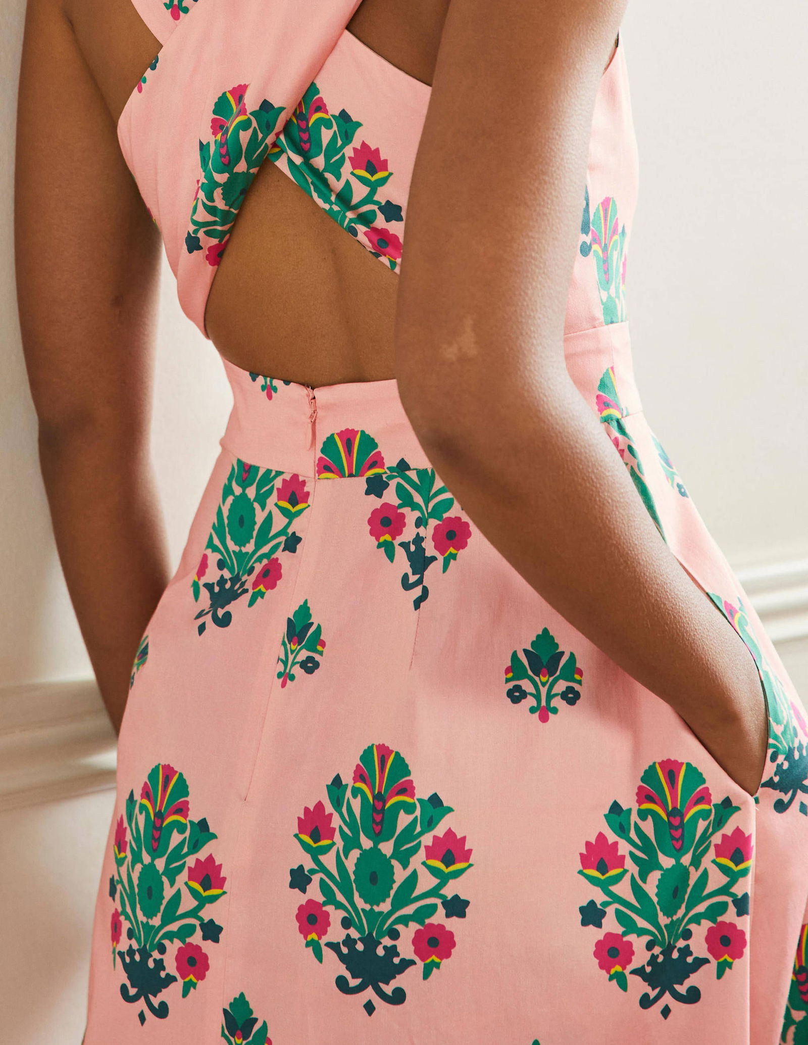 knee length dresses for ladies Provence Bloom Tiered Midi Dress Floral Blue
