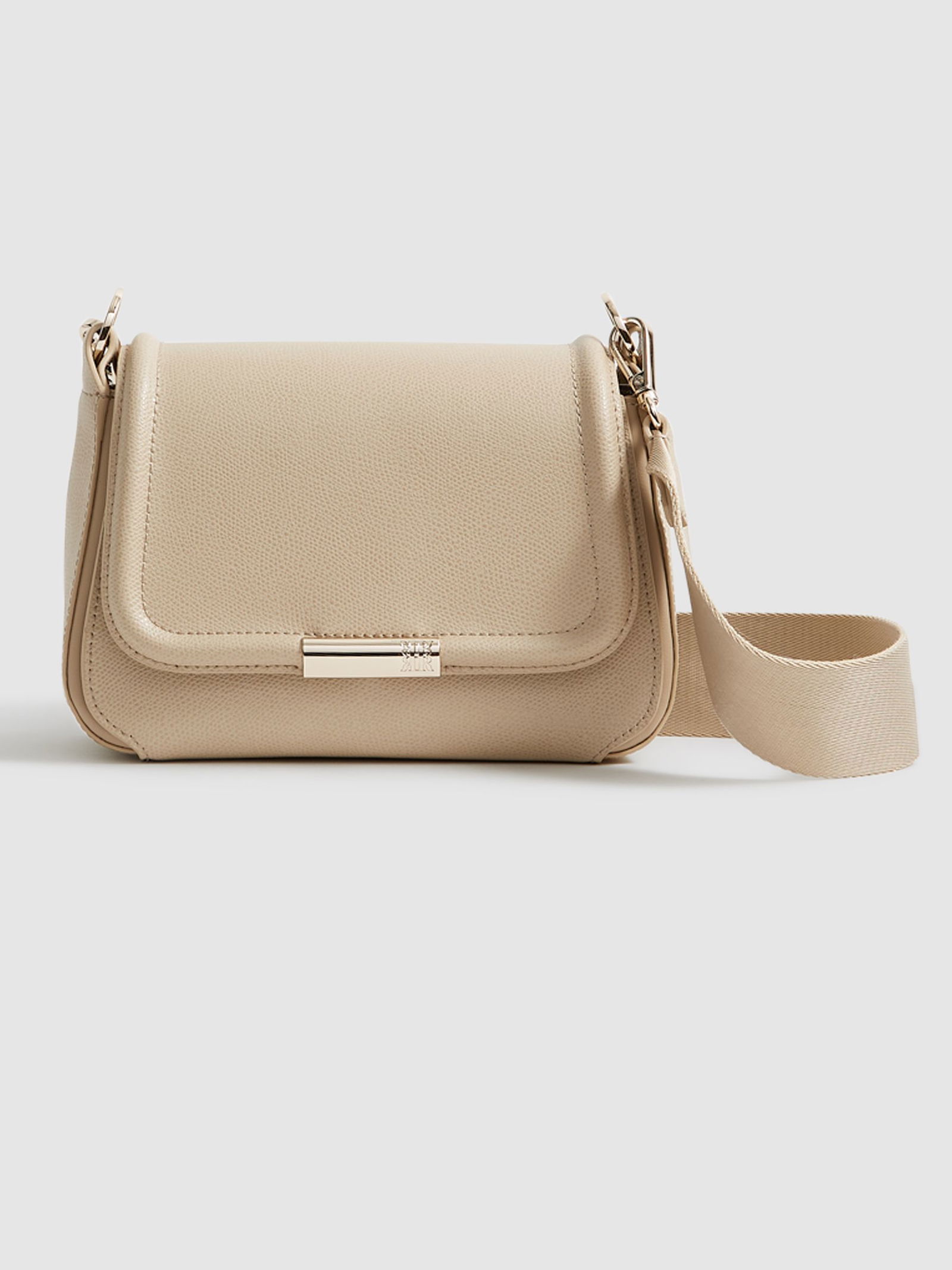 REISS Cleo Saddle Camera Bag in Stone | Endource