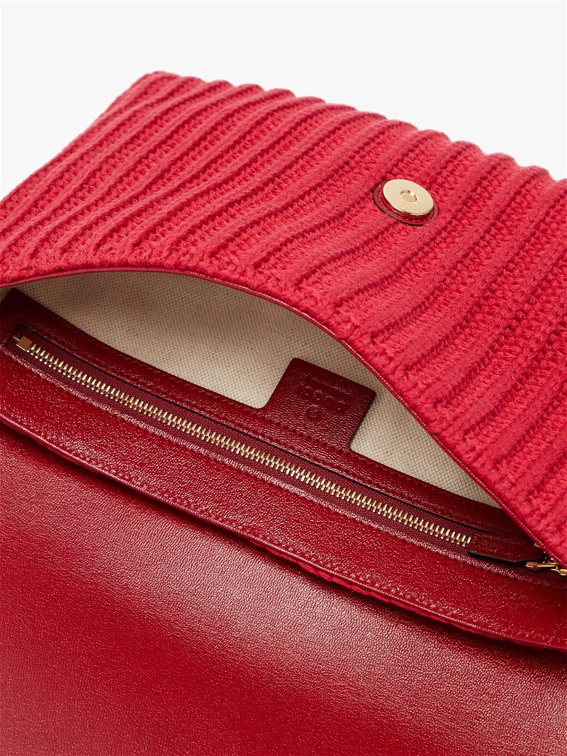 Red Horsebit 1955 crochet and knit cross-body bag, Gucci, MATCHESFASHION  UK